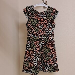 Epic Threads Kids Dress with Heart Pattern - Black, Green, Orange, White